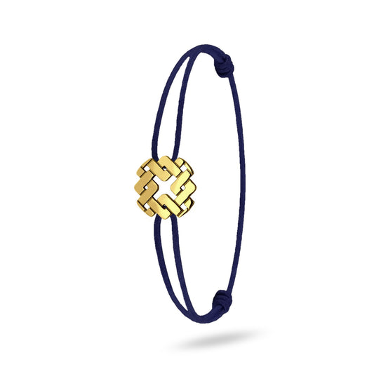 Bracelet cordon nylon marine bijou Armurus finition or