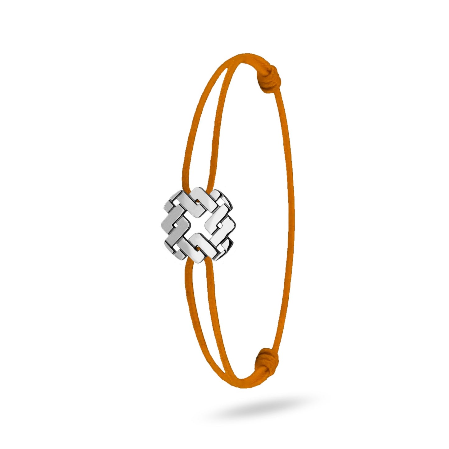 Bracelet cordon nylon orange bijou Armurus finition palladium