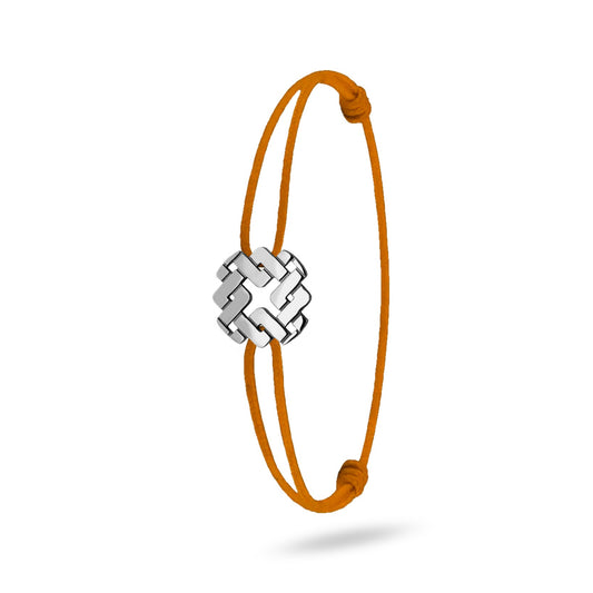 Bracelet cordon nylon orange bijou Armurus finition palladium