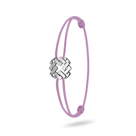 Bracelet cordon nylon rose bijou Armurus finition palladium