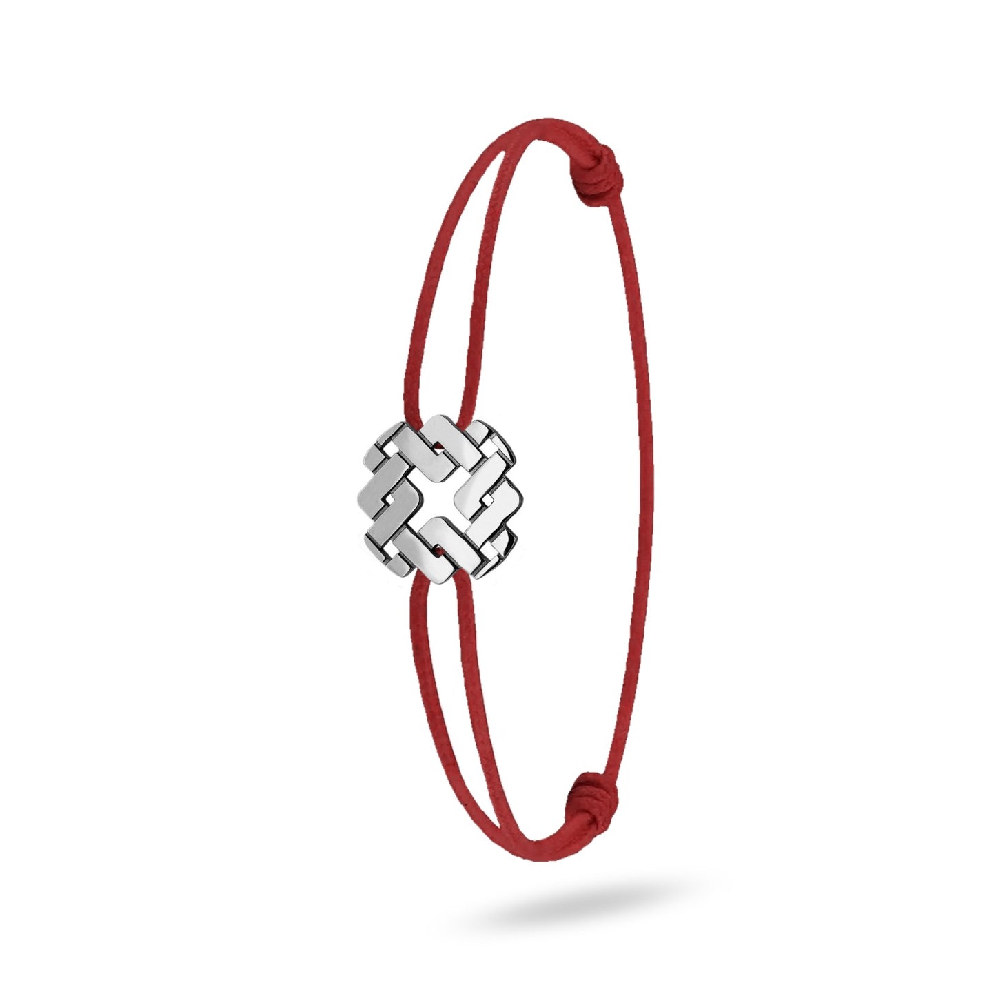 Bracelet cordon nylon rouge bijou Armurus finition palladium
