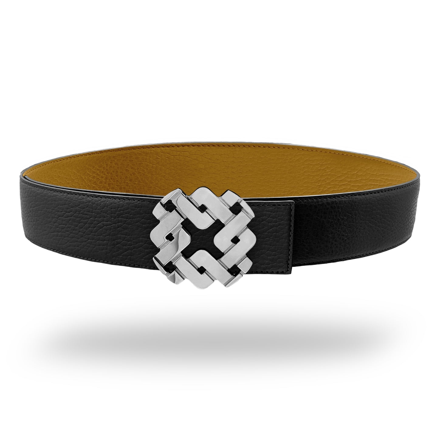 Ceinture 45 mm en cuir réversible cognac boucle Armurus palladié