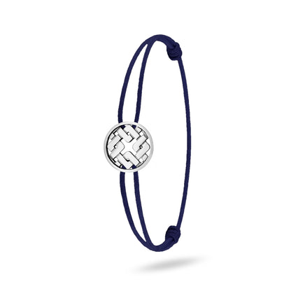 Bracelet cordon nylon marine bijou Clodius finition palladium