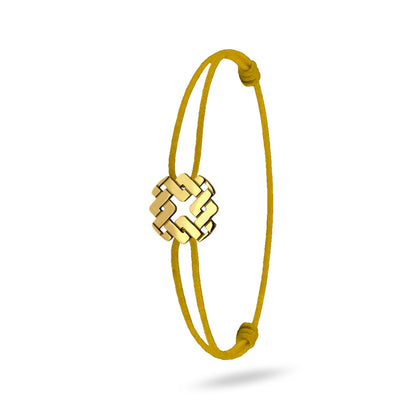 Bracelet cordon nylon jaune bijou Armurus finition or