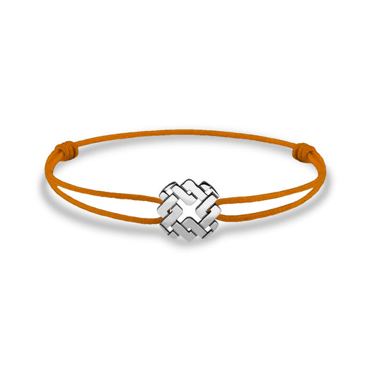 Bracelet cordon nylon orange bijou Armurus finition palladium