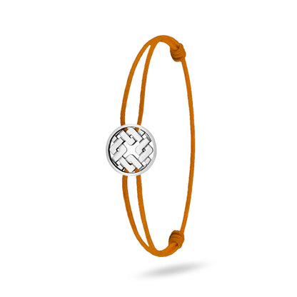 Bracelet cordon nylon orange bijou Clodius finition palladium