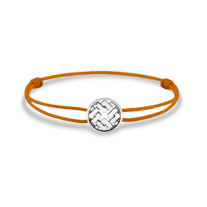 Bracelet cordon nylon orange bijou Clodius finition palladium