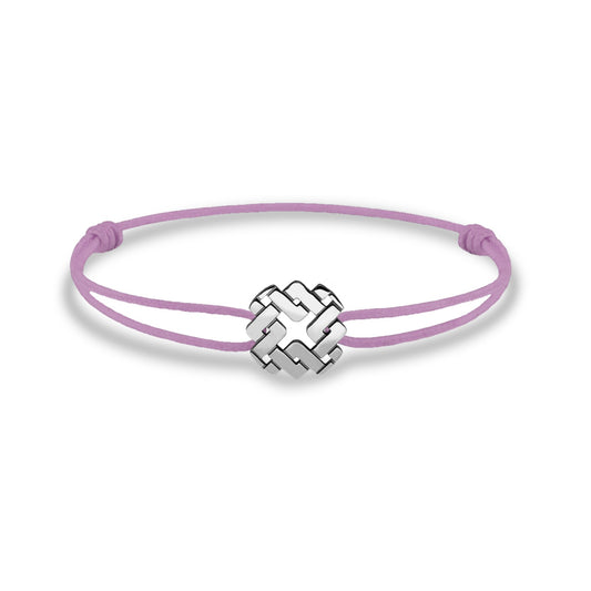 Bracelet cordon nylon rose bijou Armurus finition palladium