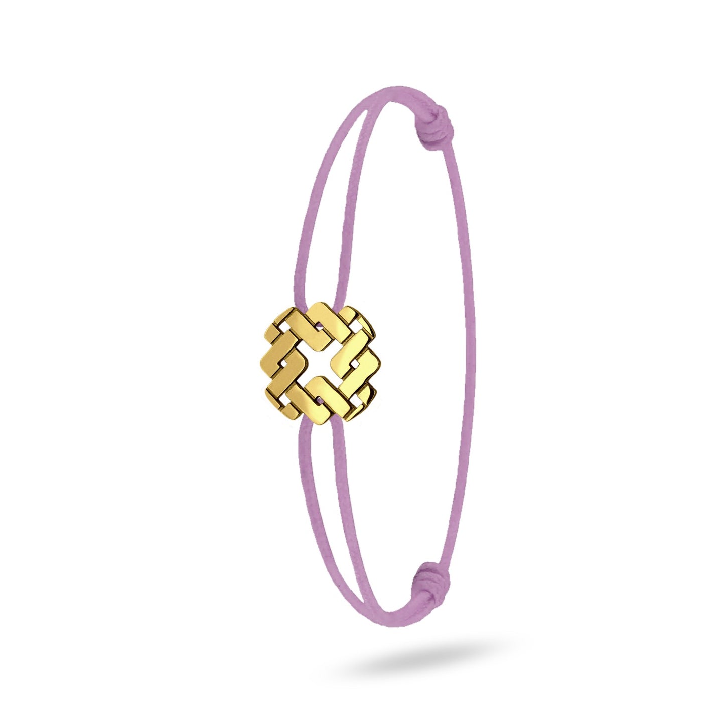 Bracelet cordon nylon rose bijou Armurus finition or