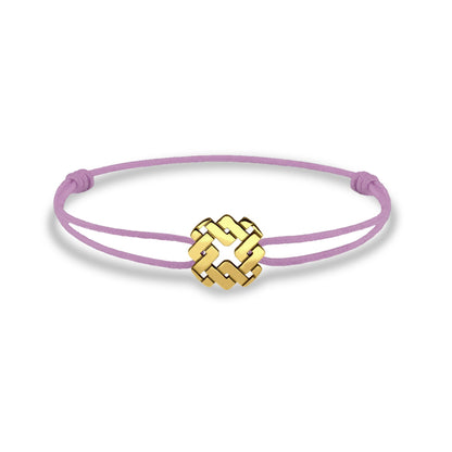 Bracelet cordon nylon rose bijou Armurus finition or