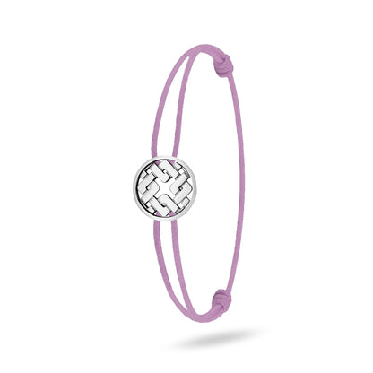 Bracelet cordon nylon rose bijou Clodius finition palladium