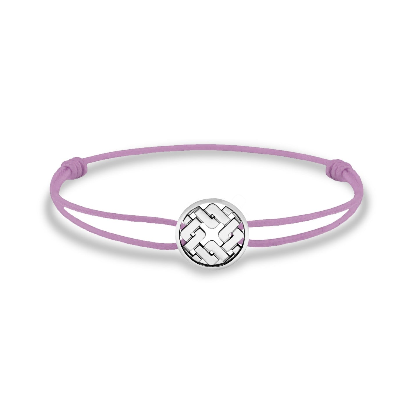 Bracelet cordon nylon rose bijou Clodius finition palladium