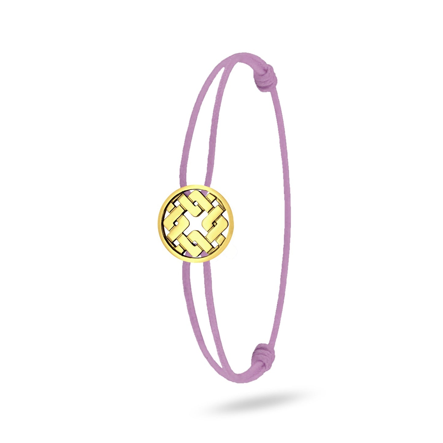 Bracelet cordon nylon rose bijou Clodius finition or