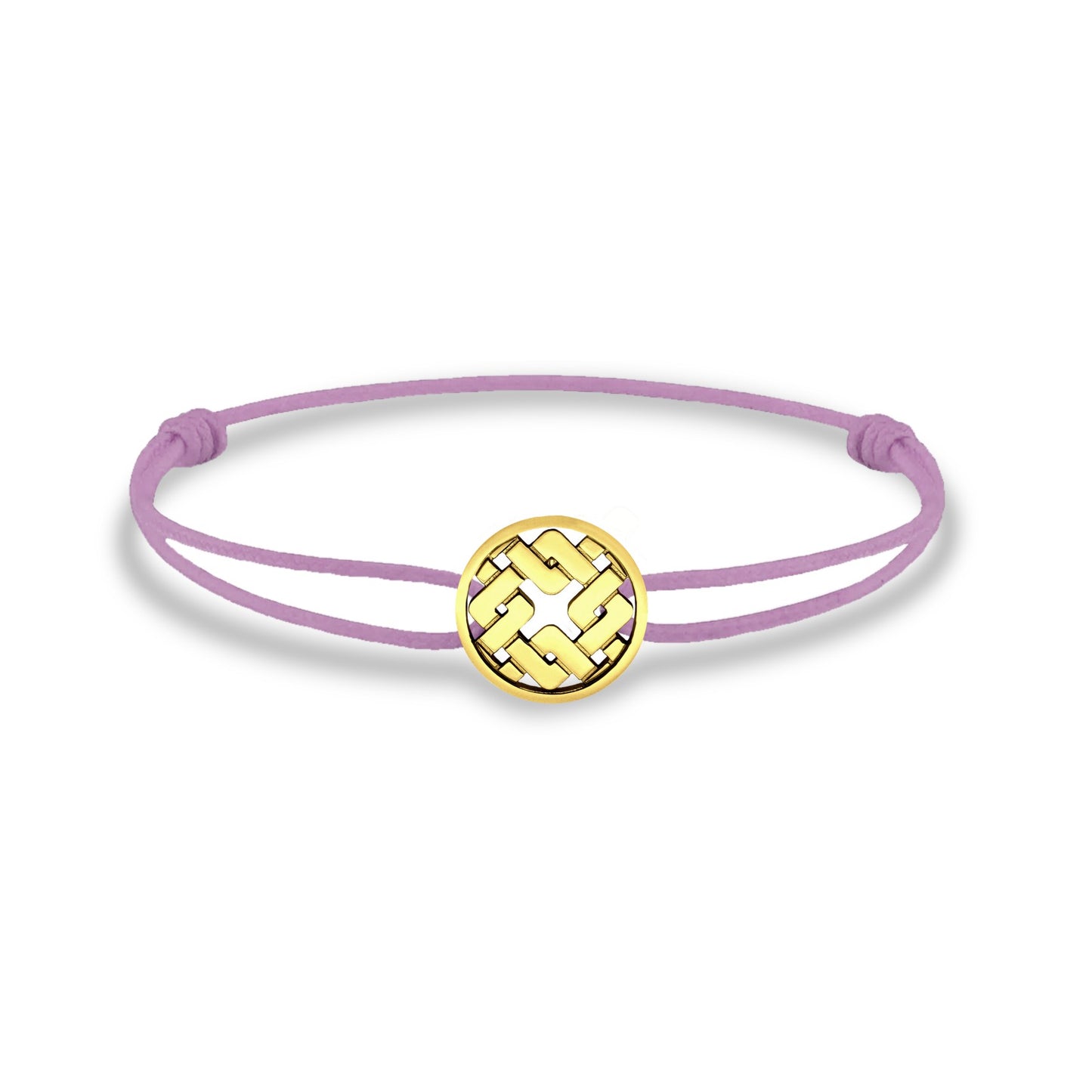 Bracelet cordon nylon rose bijou Clodius finition or