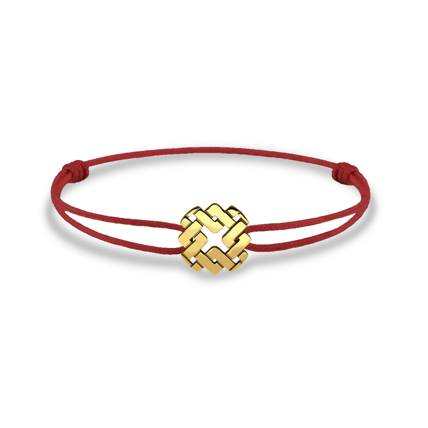 Bracelet cordon nylon rouge bijou Armurus finition or