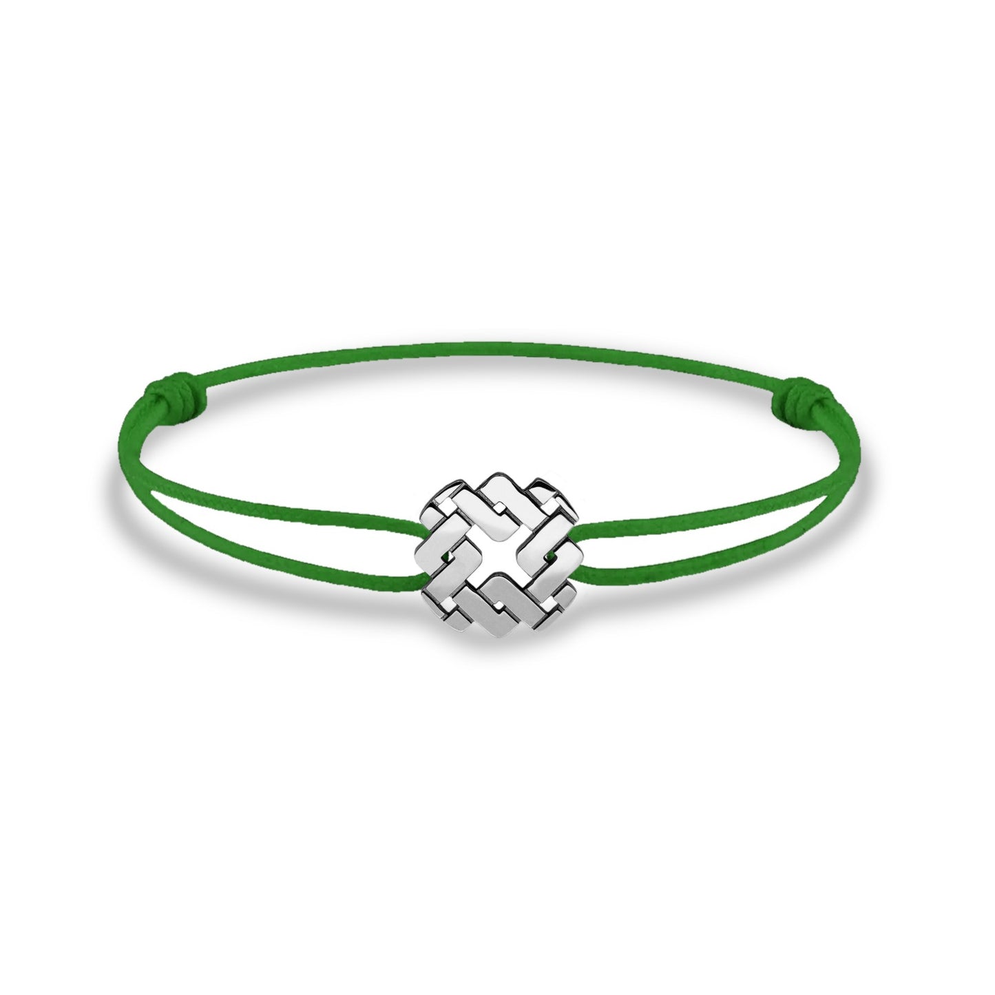 Bracelet cordon nylon vert bijou Armurus finition palladium