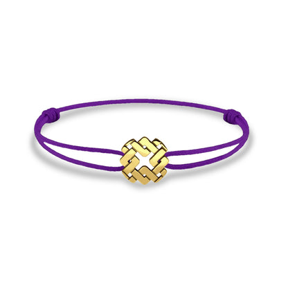 Bracelet cordon nylon violet bijou Armurus finition or