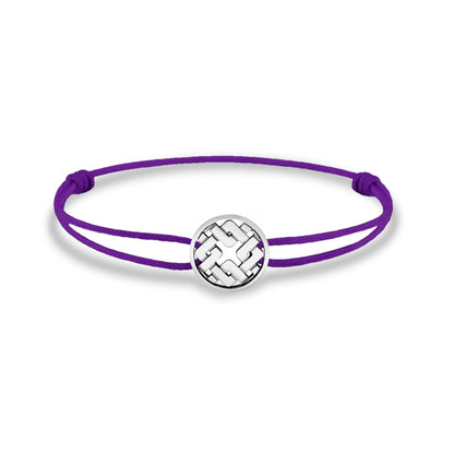 Bracelet cordon nylon violet bijou Clodius finition palladium