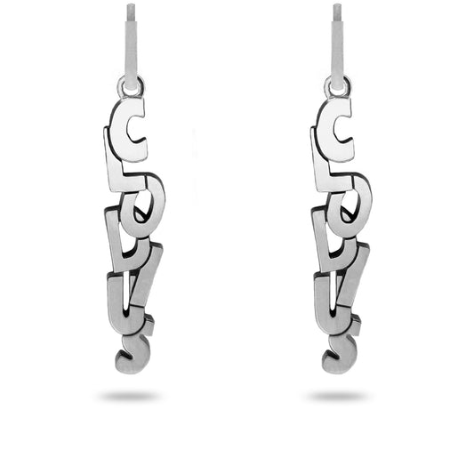 Boucles d'oreilles modèle Tague finition palladium