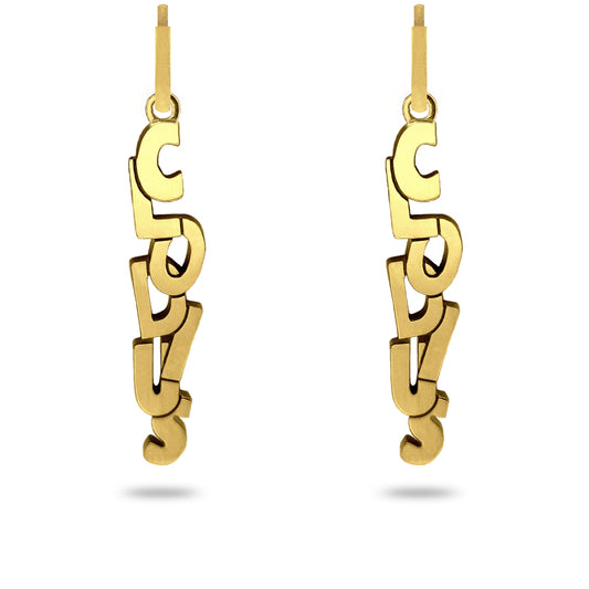 Boucles d'oreilles modèle Tague finition or