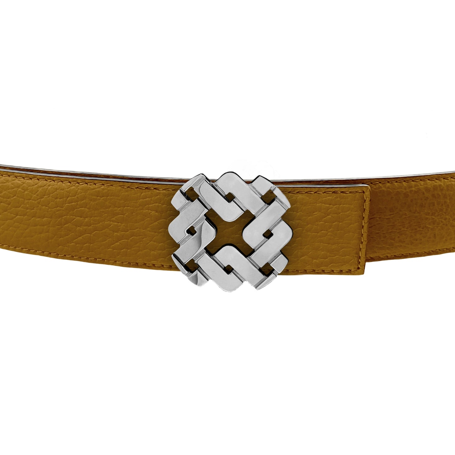 Ceinture 25 mm en cuir réversible cognac boucle Armurus palladié