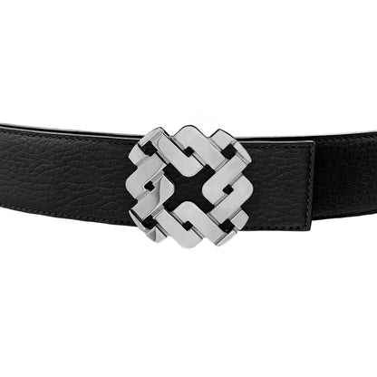Ceinture 35 mm en cuir réversible vert boucle Armurus palladié