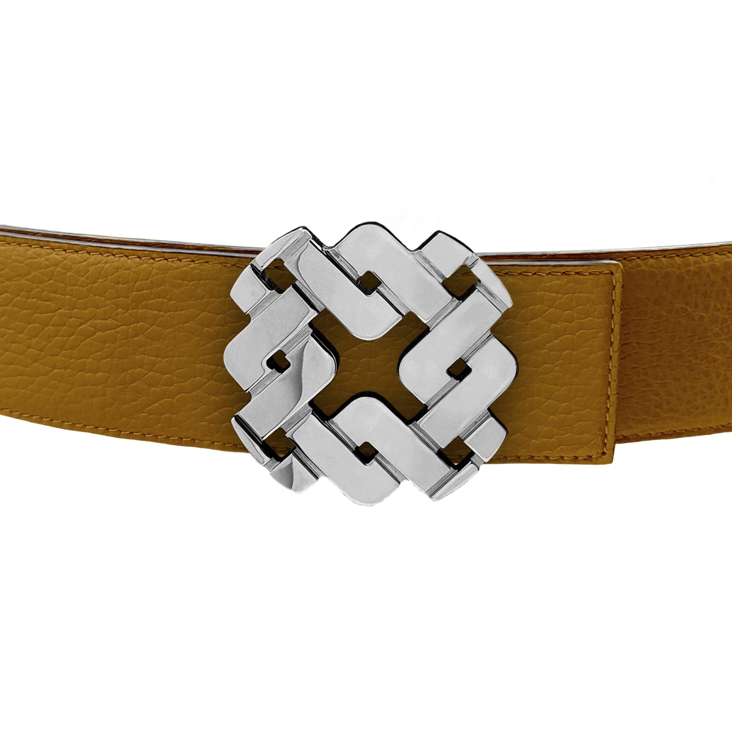 Ceinture 45 mm en cuir réversible cognac boucle Armurus palladié