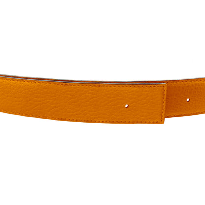 Lanière 25 mm en cuir réversible orange