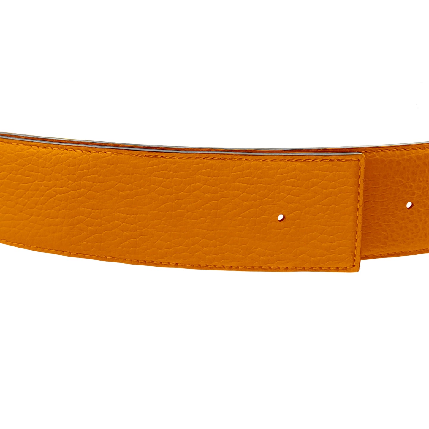 Lanière 45 mm en cuir réversible orange